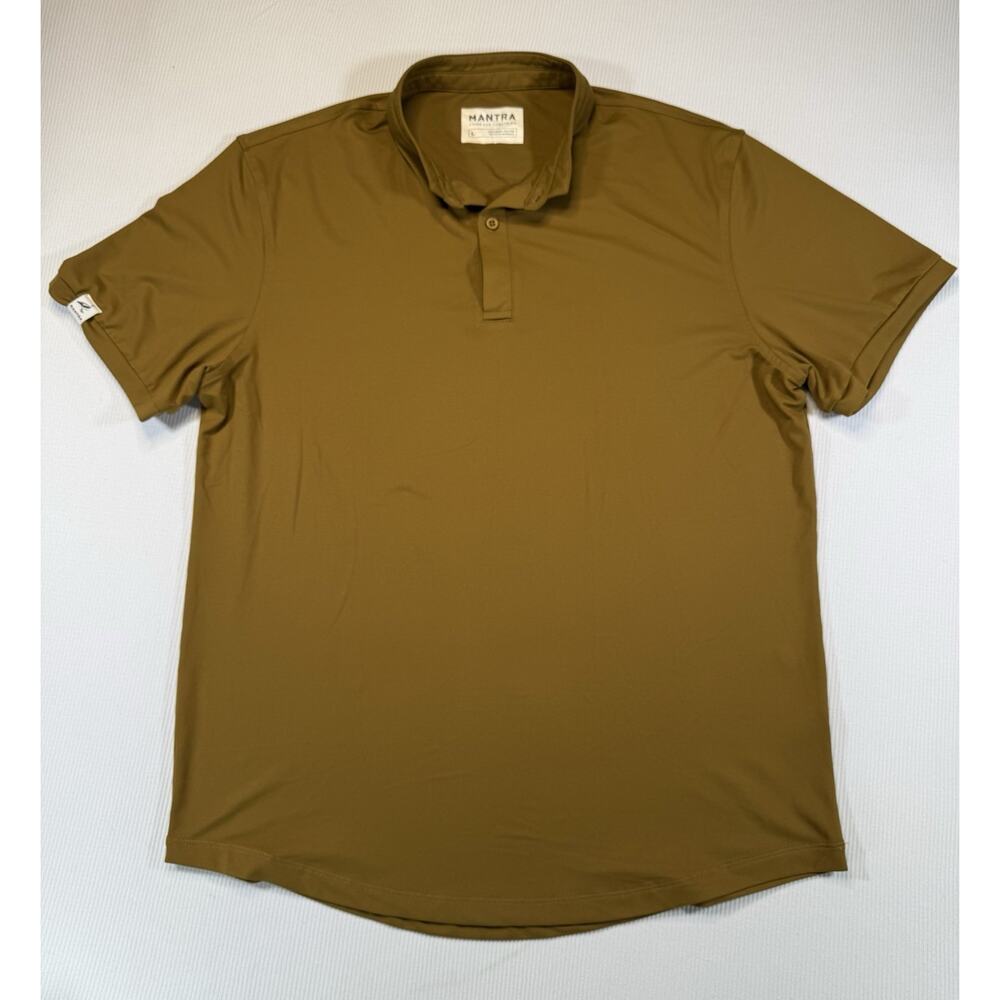 Mantra Performance Polo Blade Collar Mens Large Brown Stretch Golf